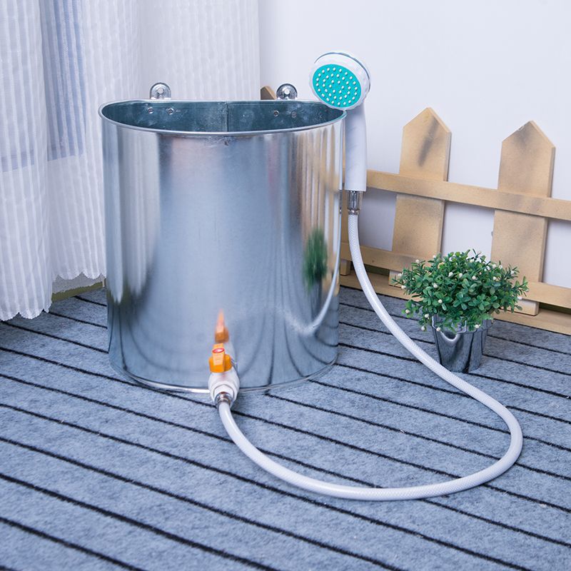 Shampoo Bucket, Barber Shop, Shower, Bath Storage, Hand Basin, Dormitory Household Simple Wall-Mounted Old Style White Iron Bucket