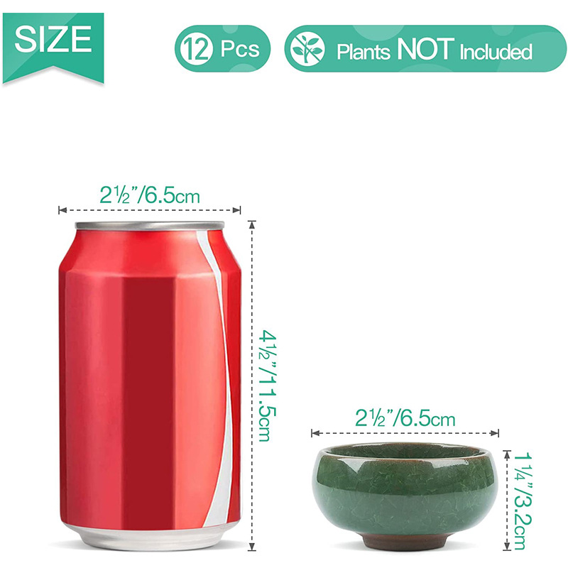 Mini hielo crack esmalte planta suculenta maceta al por mayor zakka pequeña maceta colorido escritorio cerámica pulgar maceta