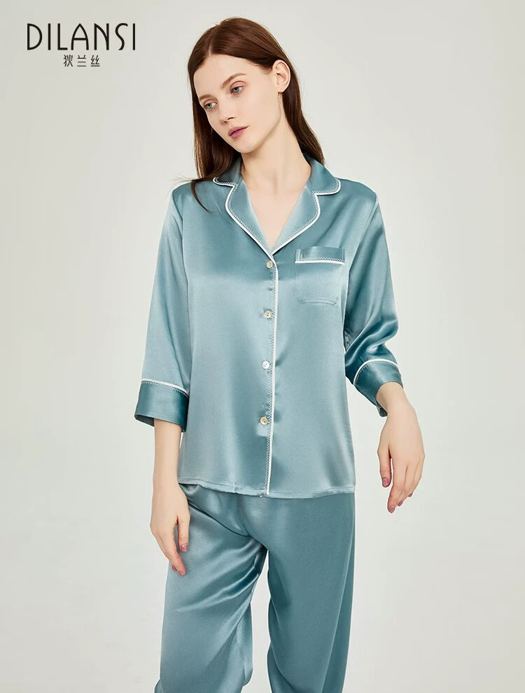 狄兰丝 Shirt, silk pijama, set, overall
