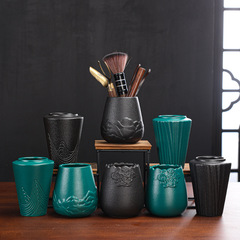 功夫茶具配件黑檀實木茶道六君子套裝大全6君子泡茶工具茶夾針勺