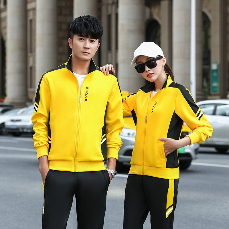 Spring and Autumn Couple Sports Suit Casual Sportswear Outdoor Running Sportswear Middle School Uniform 8199