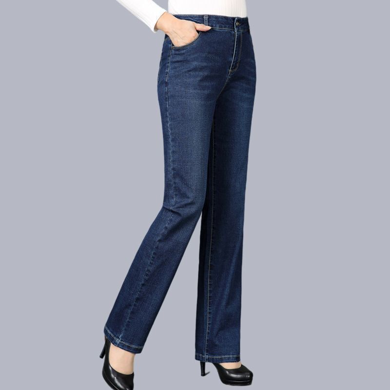 Mom's Jeans for Women 2026 Spring New High-Waisted Versatile Stretch Straight-Leg Pants Loose Long Pants for Middle-Aged Women