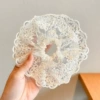 2# Four-leaf clover lace milky white hair ring-16CM