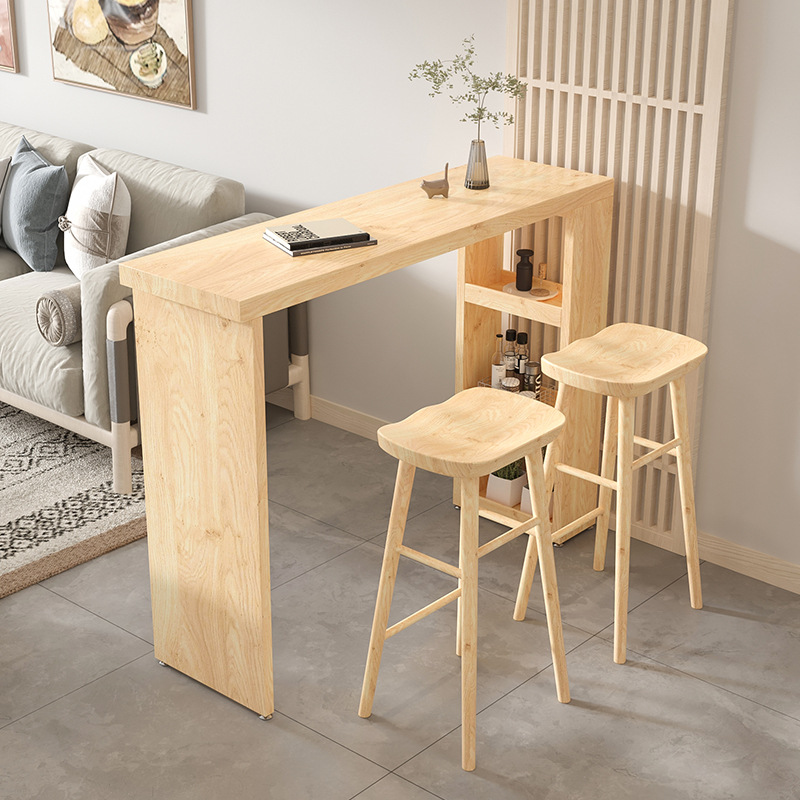 Solid wood bar table home living room partition American high table against the wall small bar table Nordic bar table and chairs by the window