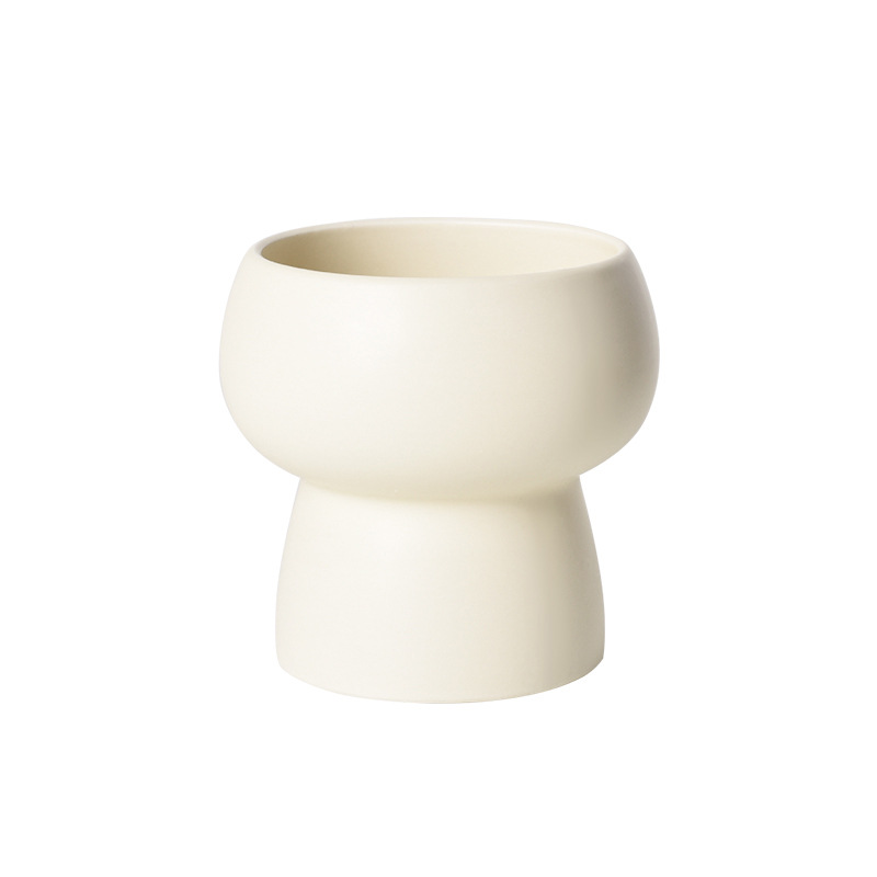 Pot de cerámica crema INS lujo ligero de alto nivel sensación de plantación de orquídeas mariposa simple orquídeas plantación de pot de porcelana blanca Dehua