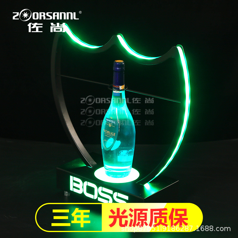 Champagne King asiento del vino bar no KTV asiento del vino de acero inoxidable LED vino extranjero soporte inferior XO Champagne estante del vino rojo soporte de exhibición del vino extranjero