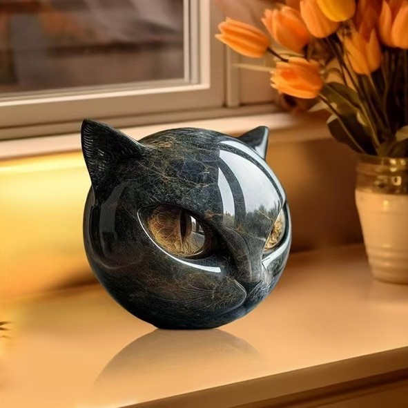 创意品 Luxury black cat figurine 奢华黑猫摆件 迷你小猫纪念品|undefined