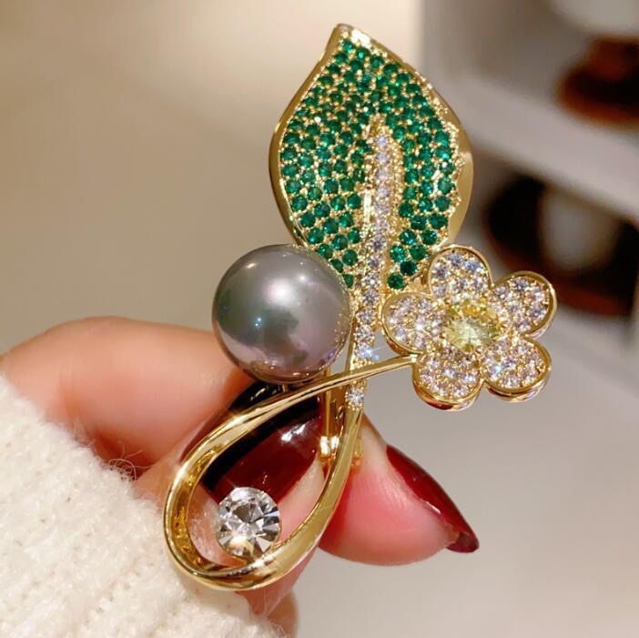 Double Flute Brooch Elegant Aesthetic Accessory For Women Pin_voghion.com