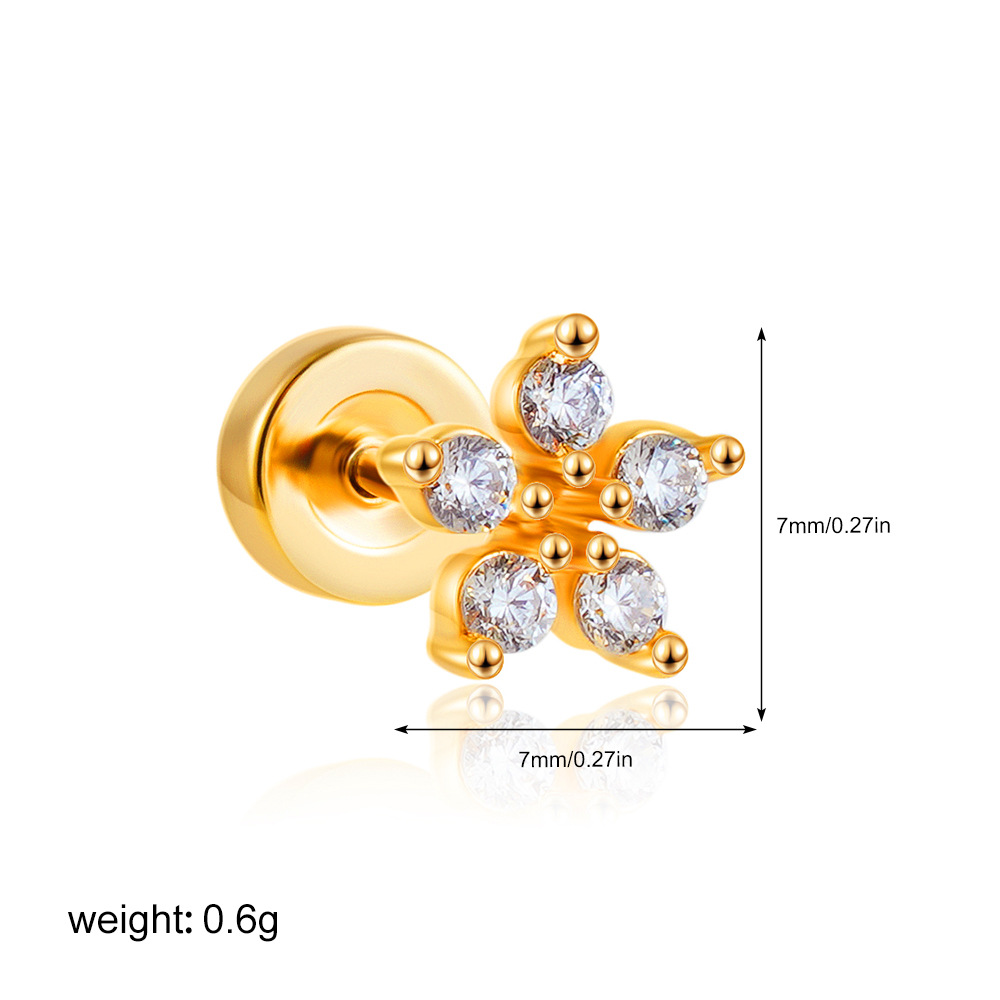 2g Weight 201 Stainless Steel Ear Needle Material Ear Studs Classification 1 Piece Quantity Casual, Daily Occasion Copper Material Star, Moon, Heart Shape Pattern All Seasons Season Women's Gender Plating Design Elegant, Simple Style Style 1 Piece Elegant Simple Style Star Moon Heart Shape Plating Copper Ear Studs 18