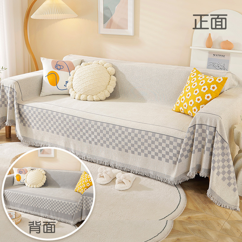 Cubierta de sofá estilo ins tela cubierta de sofá a prueba de polvo todo incluido cubierta de sofá de doble cara manta cubierta completa cojín de estilo nórdico