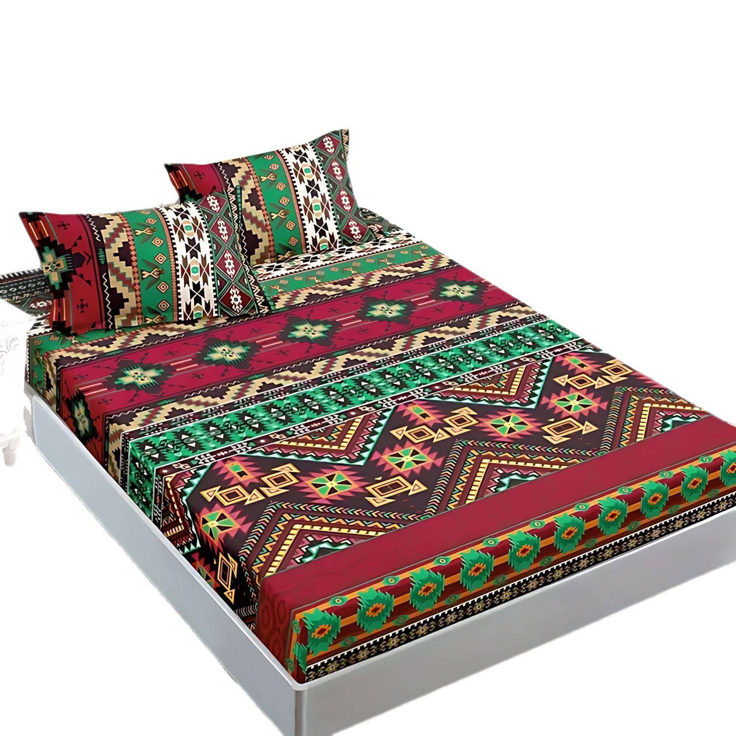 TEMU / JIT Fashion Manjiang Rojo Bohemia Soft Cama Kits Fuente Fabricante a través de la frontera puede hacer