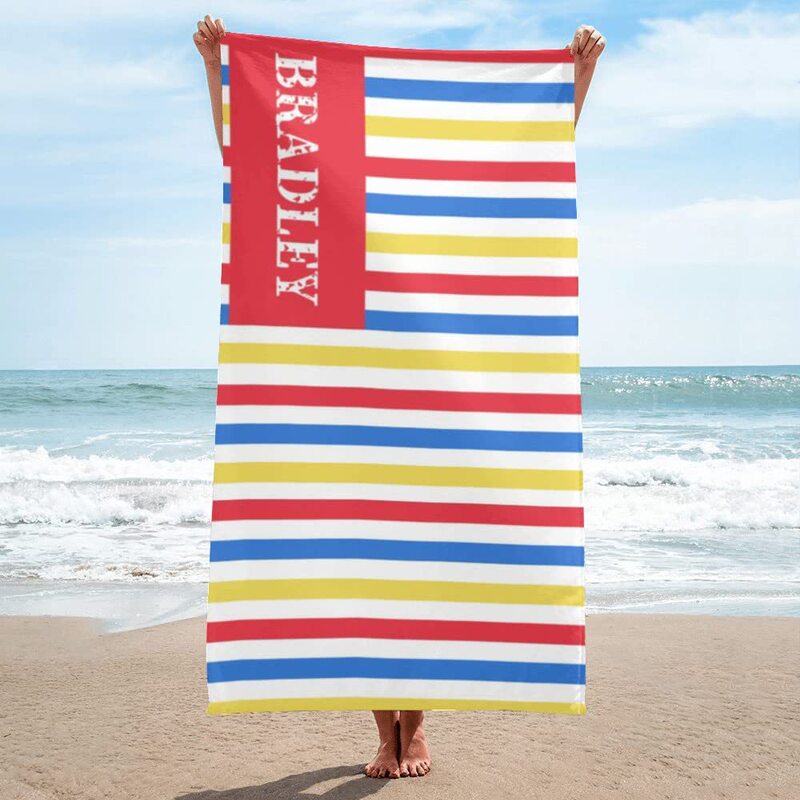 Cross Border Stripe Printed Beach Towel Personalized Quick Dry Swimming Bath Towel with Name Sports Fitness Towel Wholesale Cross Border Stripe Printed Beach Towel Personalized Quick Dry Swimming Bath Towel with Name Sports Fitness Towel Wholesale