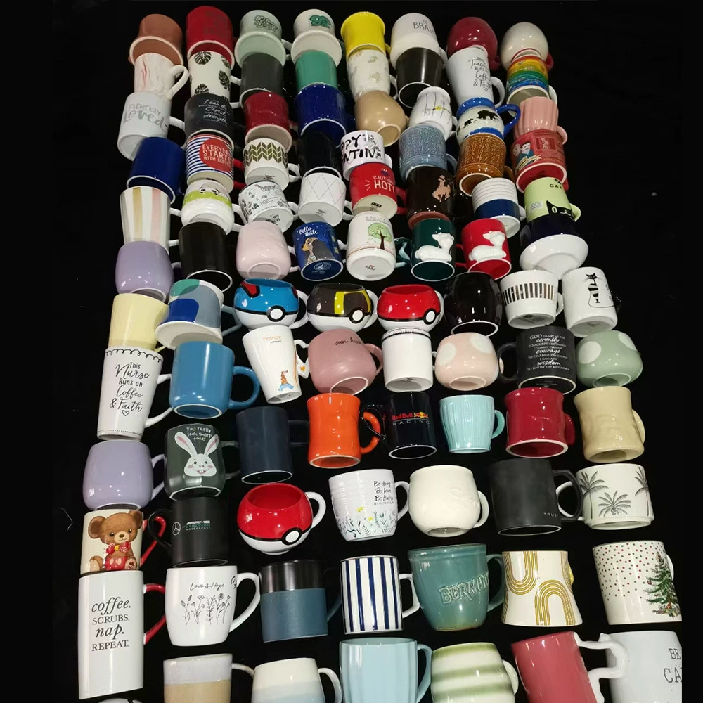 Импортная торговля инвентар ceramic cup, керамическая чашка, цветное глазурование, чашка с мультяшным дизайном, смешанные варианты