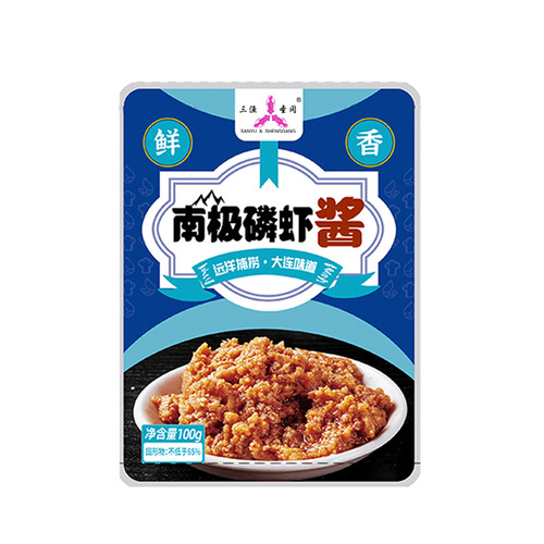 San Yu Sheng Gang Dalian Shrimp Paste Packaged 100g Fresh Shrimp Paste Ready-to-Eat Dalian Specialty Antarctic Krill Paste for Commercial Use