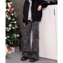 轻奢男装潮牌男士2025春秋新款迷彩工装牛仔裤时尚百搭宽松直筒裤