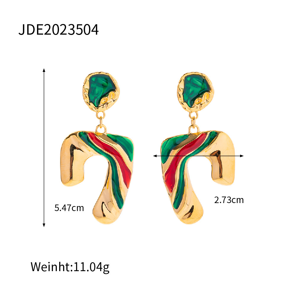 Retro U Shape Copper Plating Drop Earrings 1 Pair