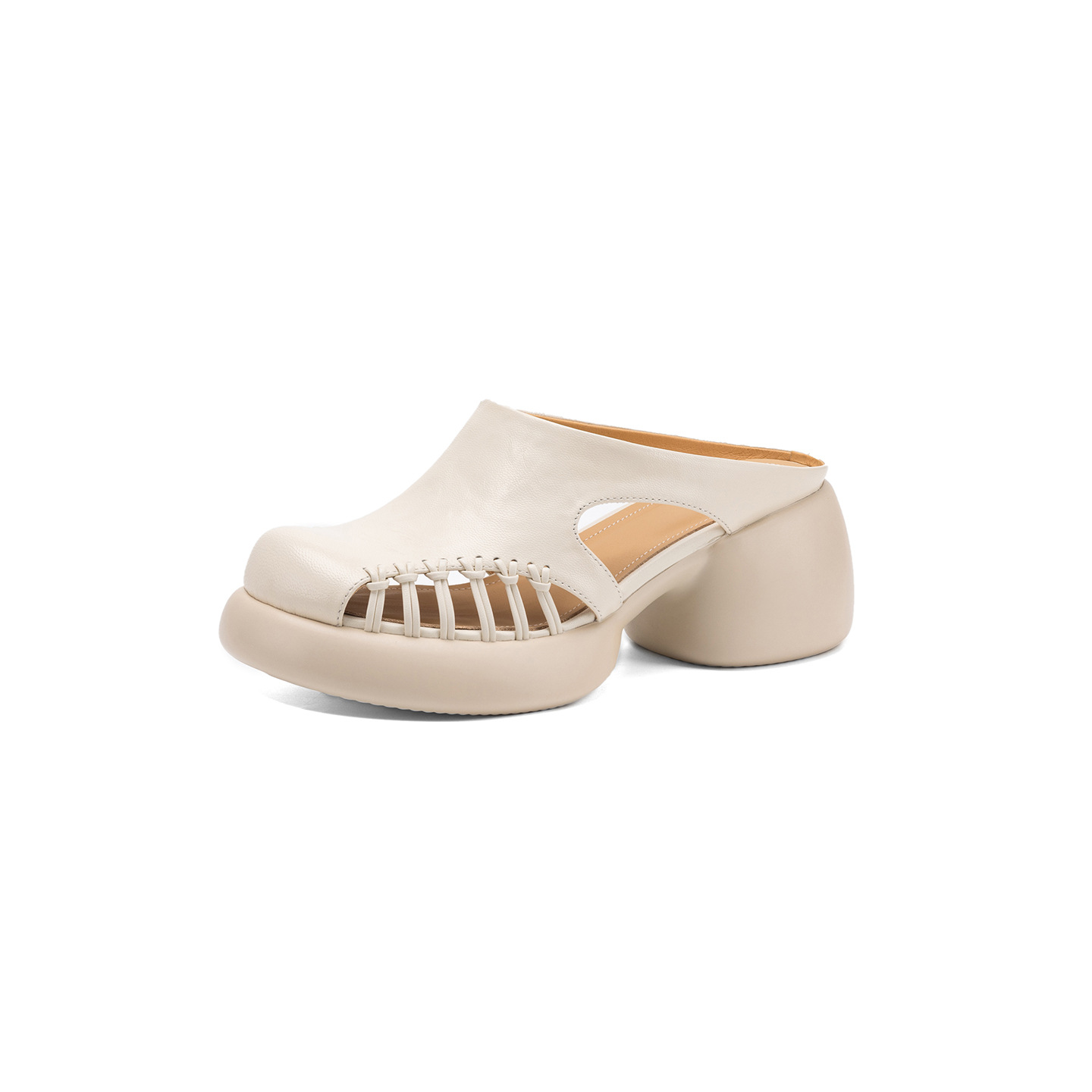 Sandal cao gót nữ mũi trùm đế dày gót 6 cm — đen