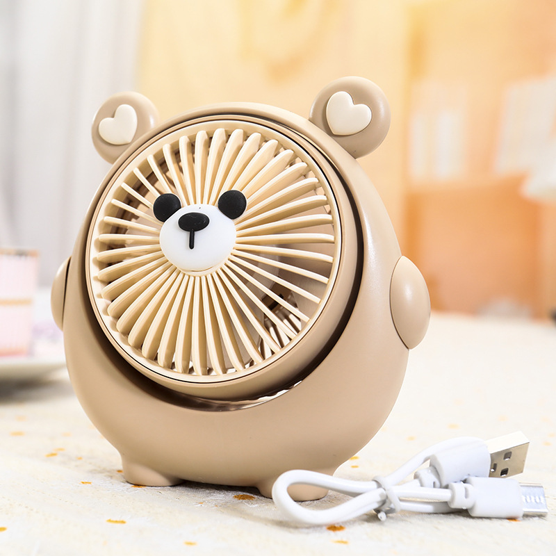 新型萌え犬かわいい扇風機USB充電三段角度調整デスクトップベッド家庭用手持ち扇風機|undefined