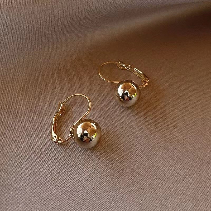 1 Pair Quantity Daily Occasion Alloy Material 1 Pair Retro Ball Plating Alloy Earrings