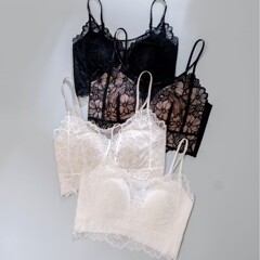旅行透氣內衣輕柔固定杯性感聚攏收副乳高彈親膚蕾絲裹胸美背9539