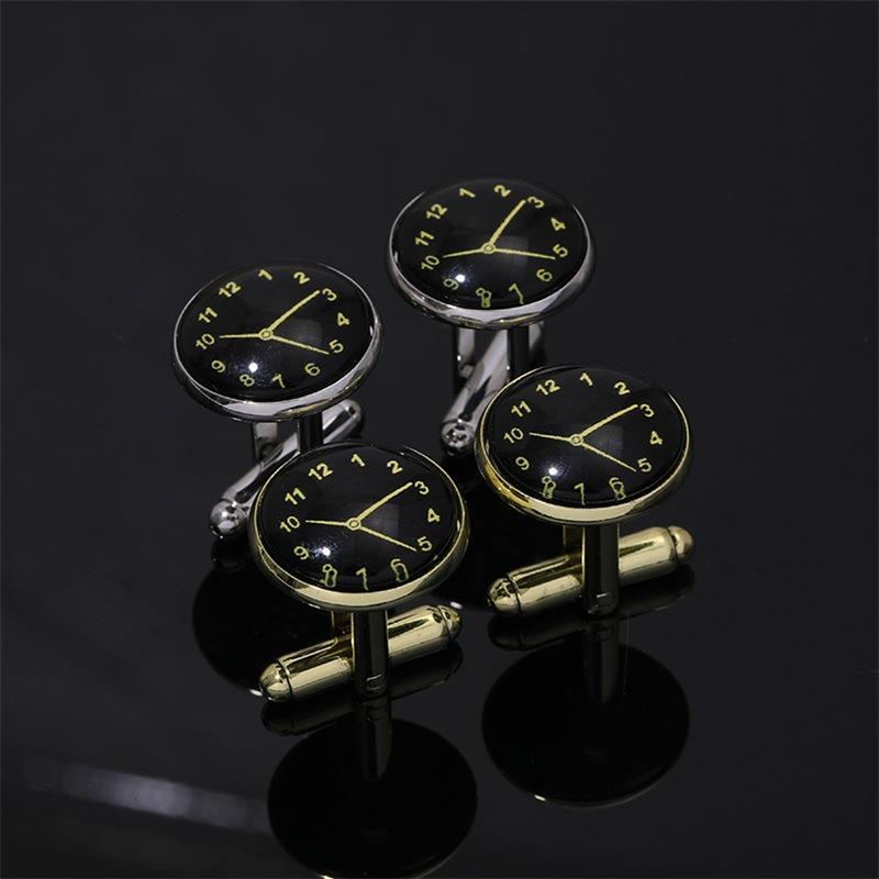Classic Clock Cufflinks Luxury Timepiece Shirt Accessories_voghion.com