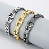 Аксессуар из нержавеющей стали, мужской ретро модный браслет, оптовые продажи, европейский стиль
