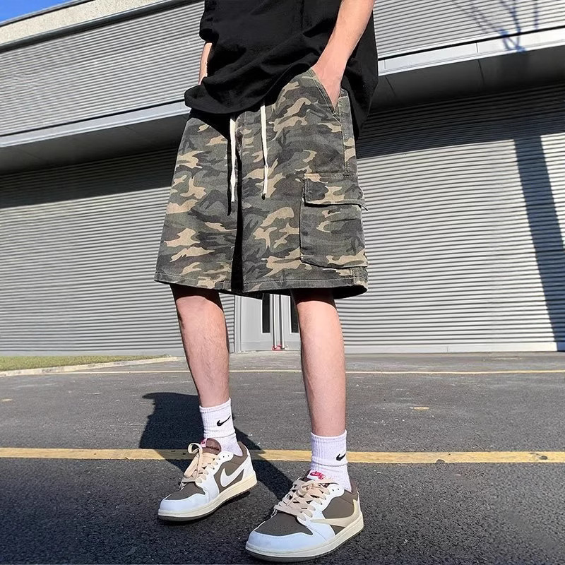 American-Style Summer Camouflage Shorts for Men Versatile Thin Casual Loose Trendy Brand Sports Casual Knee-Length Shorts Men's Trendy