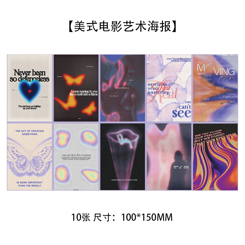 10 tarjetas de tinta micro tarjetas postales de dibujos animados de alto nivel dormitorio posters de pared decoración de fondo pegatinas de pared