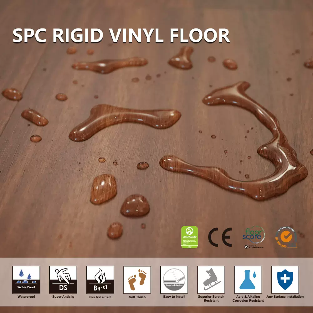6.5mm Waterproof SPC Flooring防水防滑SPC石塑地板工厂直销跨境