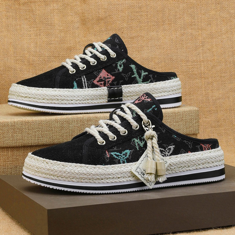 Scarpe da pescatore casual da uomo, alla moda, estive, in paglia intrecciata, con un piede solo, pigre, nuovo articolo 2024_voghion.com