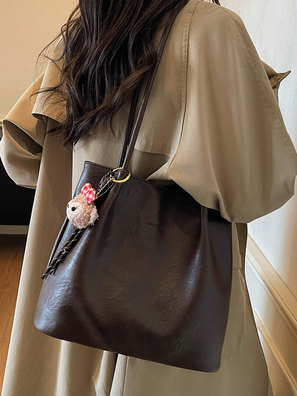 休闲复古大容量托特包2025新款女式时尚潮高级感单肩包通勤腋下包|undefined