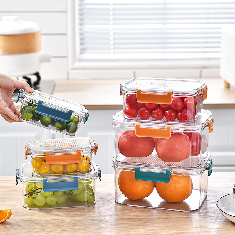 ПЭТ прозрачный ящик для хранения холодильника пищевой герметичный ящик для хранения квадратный бытовой кухонный пластиковый Ланч-бокс