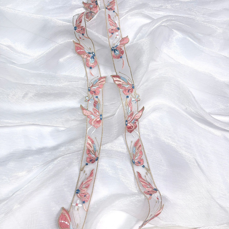 Ventanas bordadas estilo Han ropa bordada decoración collar bordado borde de collar accesorios de encaje bordado bordado borde
