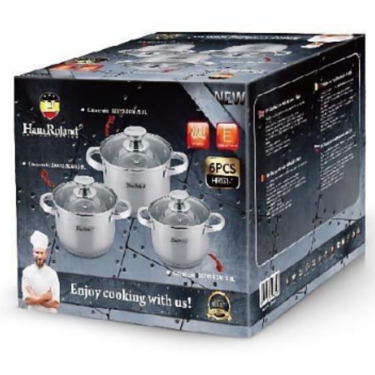 Fábrica de productos de hardware Hongrui (Jiangmen) 201 juegos de ollas de 3 piezas de acero inoxidable