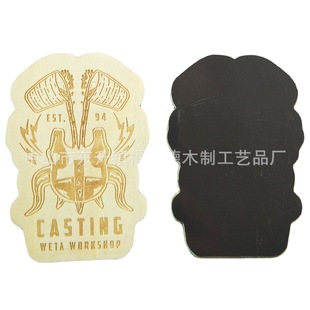 202406 M Wooden Carved Soft Magnetic Refrigerator Magnet Various Patterns Shaped Wooden Refrigerator Magnet Magnetic Suction