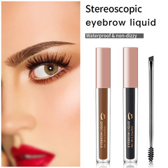VIBELY Four-Color Liquid Eyebrow Pen Waterproof Non-Fading Eyebrow Liquid Light Brown with Eyebrow Brush and Stringed Eyebrows for Foreign Trade
