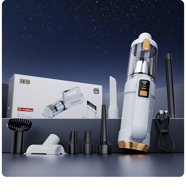 Car-Mounted Small High-Suction Vacuum Cleaner, Portable Dual-Purpose Handheld Car Vacuum Cleaner, Blowing and Suction Integrated
