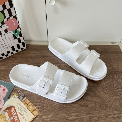 Men's Summer New Slippers for Home Indoor and Outdoor Wear, Soft Sole Couple Pure Color Slippers for Men, Beach Shoes