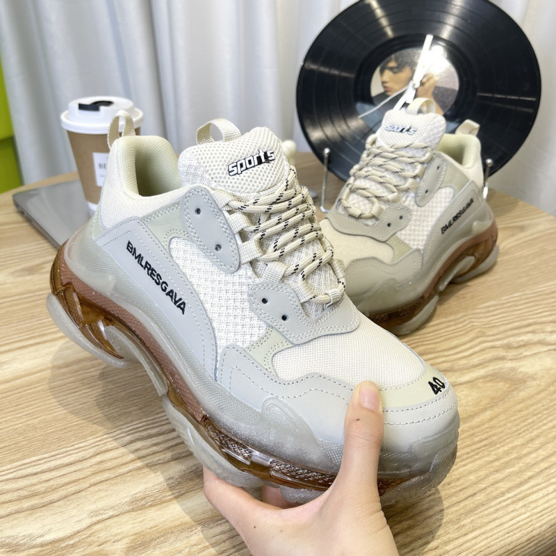 High-End Paris Air-Cushioned Dad Shoes, All-White Trendy Versatile Thick-Soled Height-Increasing Casual Sneakers for Men and Women, Putian Shoes High-End Paris Air-Cushioned Dad Shoes, All-White Trendy Versatile Thick-Soled Height-Increasing Casual Sneakers for Men and Women, Putian Shoes