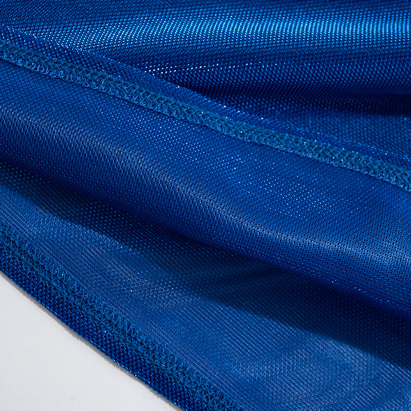 solid color high-necked long-sleeved jumpsuit kink short skirt lounge set NSWWW136257