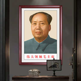 名人画像墙画伟人头像中堂挂画客厅玄关装饰画书房办公室壁画