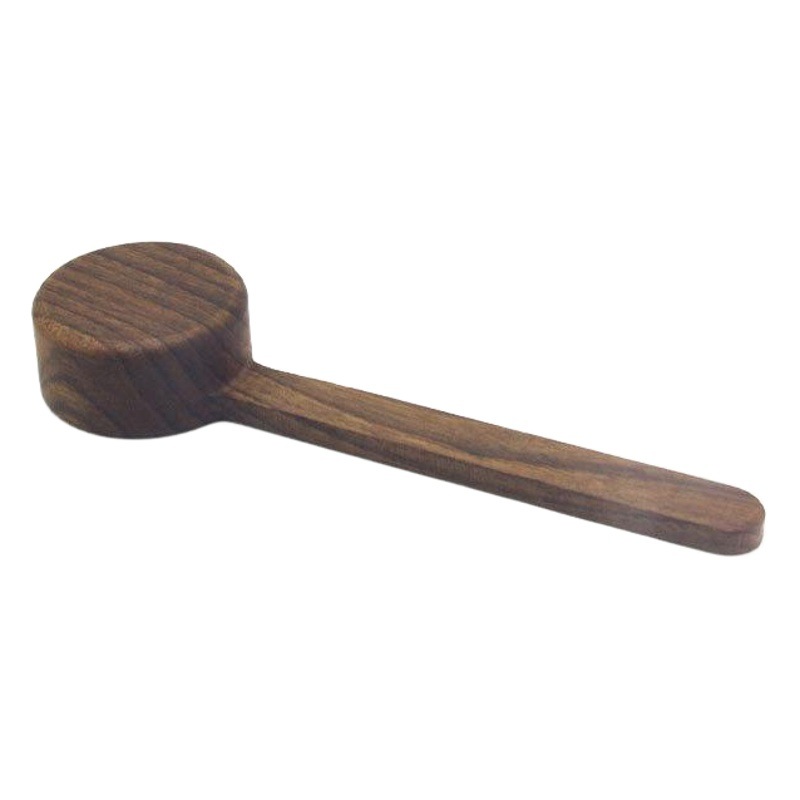 Cuchara para granos de café de madera de nogal con mango largo, cuchara medidora de madera maciza, cuchara medidora de café de cobre, estilo retro de 10g.