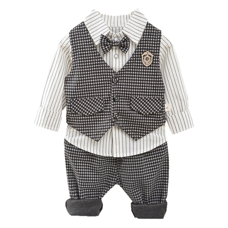 Conjunto de ropa de otoño para bebés de 0 a 3 años, traje de moda para niños, conjunto de tres piezas para salir, ropa infantil, ropa para bebés, primavera 1