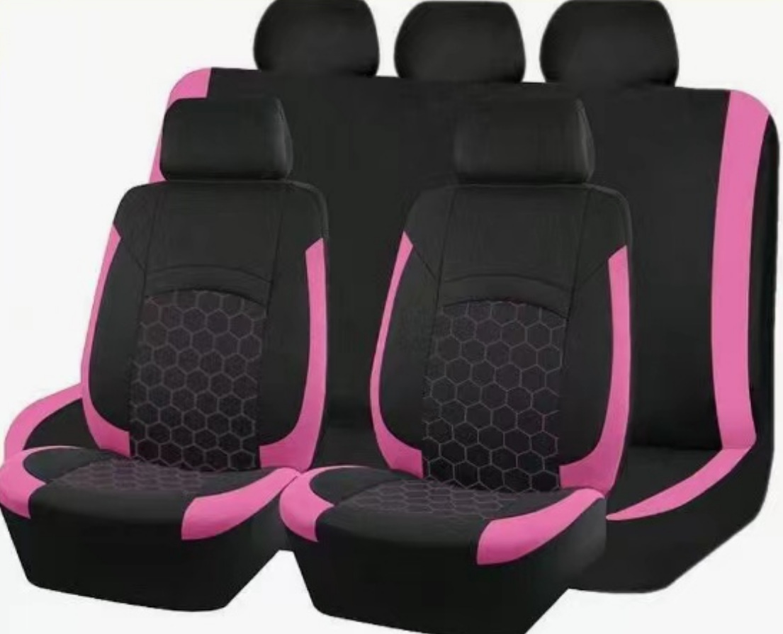 Cross-Border Temu Amazon Mexico Bracket Football Style Hexagonal Universal Five-Seater Car Fabric Seat Cover