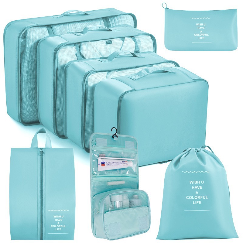 Bolsa de almacenamiento de viaje transfronterizo de ocho piezas Bolsa de almacenamiento de viaje de negocios Bolsa de almacenamiento de gran capacidad Bolsa de almacenamiento de viaje impermeable