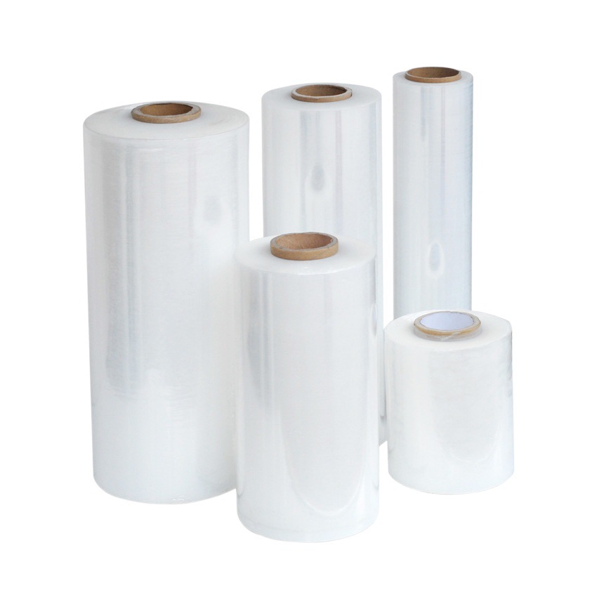 Película de estiramiento industrial Película de bobinado PE Película protectora autoadhesiva película transparente película de embalaje de plástico al por mayor en stock