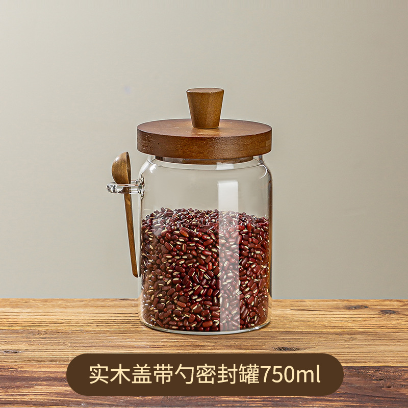 Tanque de almacenamiento de granos de café Tanque sellado de vidrio al vacío Tanque de almacenamiento de prensa Tanque de almacenamiento de té de leche en polvo a prueba de humedad