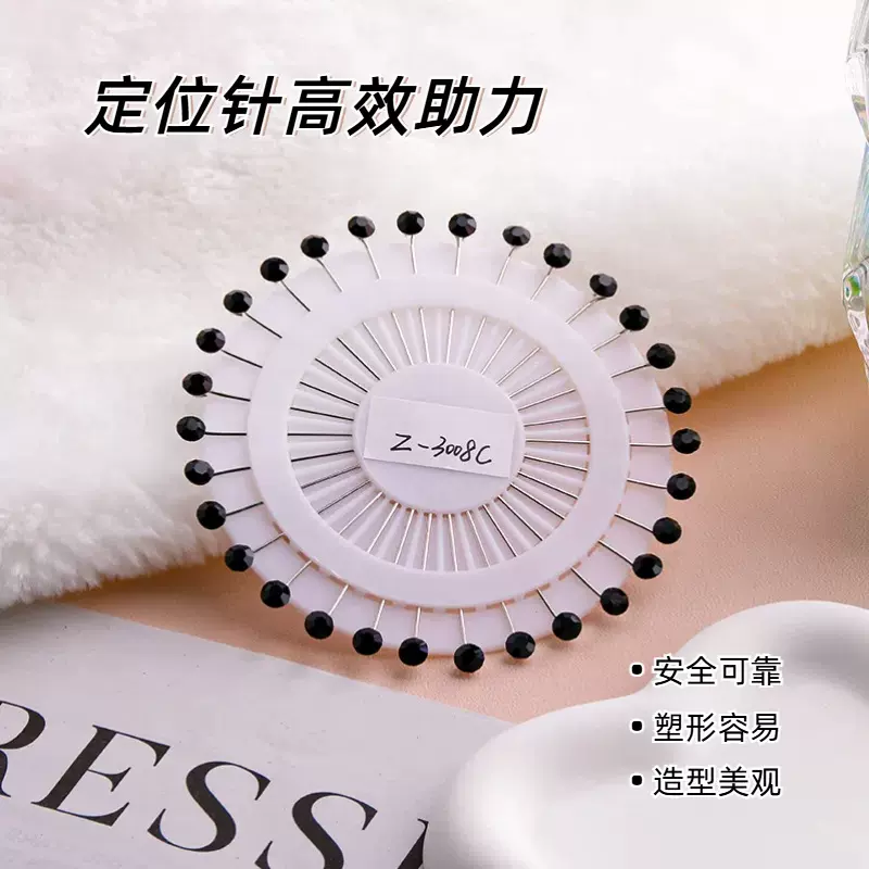 跨境批发女士长巾围巾针饰品镶钻别针梨形针固定纱巾别针供应胸针