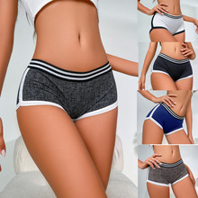 亚马逊欧美性感高腰健身女运动短裤 跨境外贸舒适女士内裤