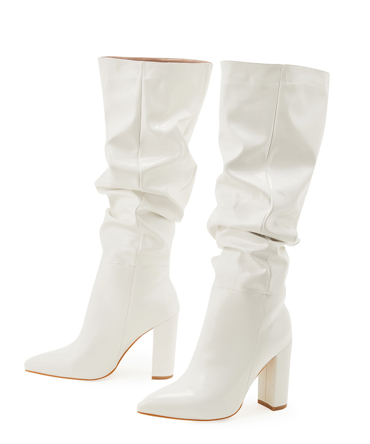 Women's new winter fashion pointed toe women's boots thick heel boots_voghion.com